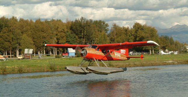 Flightseeing from Lake Hood in Anchorage.