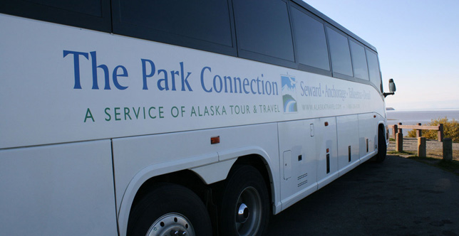 Ride the Park Connection bus line from Whittier to Talkeetna.