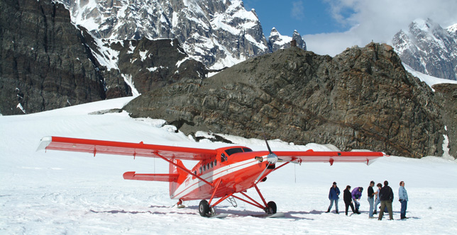 Take a scenic flight from Talkeetna to Mt. Denali.