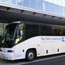 Park Connection Motorcoach in downtown Anchorage.