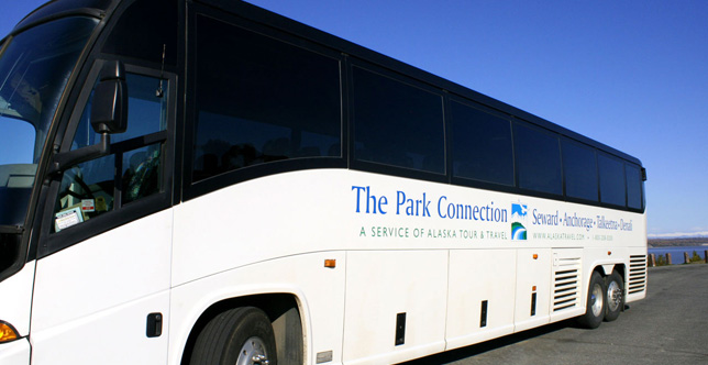 Ride the Park Connection bus line from Whittier to Anchorage.