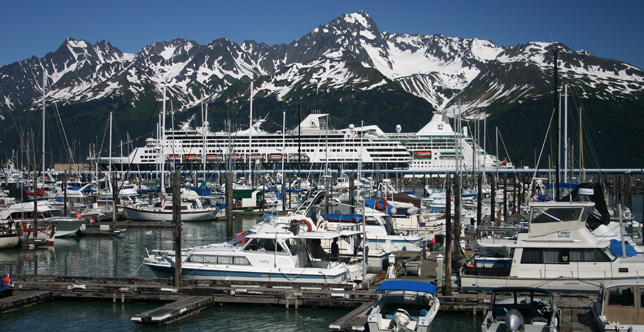 Seward Alaska cruise shuttles between Anchorage and Seward or Whittier from the Park Connection bus line.