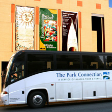Park Connection bus at Anchorage Museum.